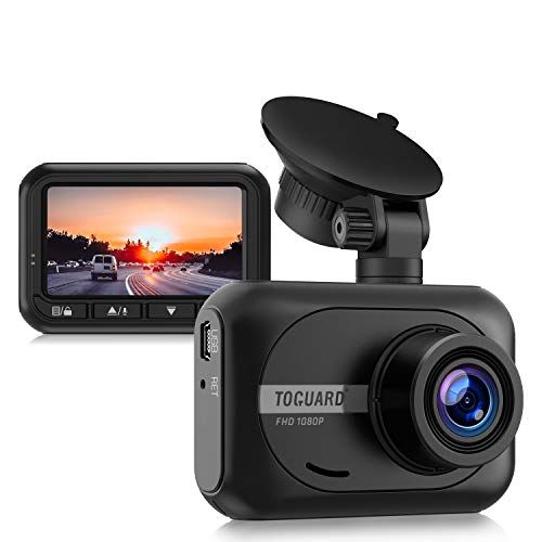 TOGUARD Mini Dash Cam 1080P Full HD Cámara de coche, 2.4 pulgadas 170° gran angular cámara para coche grabadora de conducción con WDR monitor de estacionamiento G-sensor y grabación en bucle