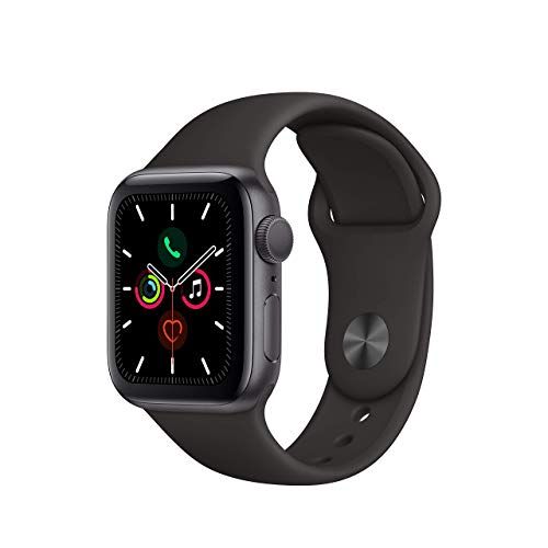 Apple Watch Series 5 GPS (renovado), Correa Deportiva Negra., 40mm, Carcasa de Aluminio Gris Espacial.