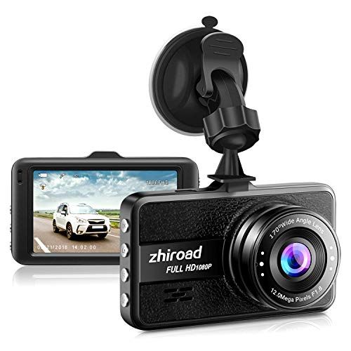 Dash Cam, 1080P FHD 3 pulgadas cámara DVR salpicadero con 170° gran angular, sensor G, WDR, monitor de estacionamiento, grabación en bucle, detección de movimiento coche grabadora de conducción (negro)