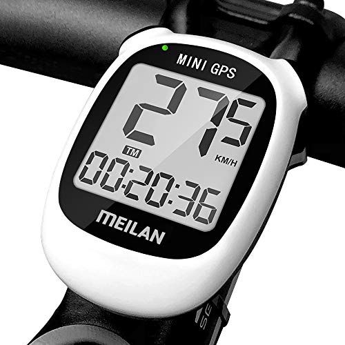 MEILAN M3 Mini GPS para Bicicleta, odómetro y velocímetro inalámbricos para Bicicleta, computadora para Bicicleta IPX5, computadora de Ciclismo Impermeable con Pantalla LCD (Blanco)