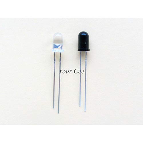 DIYElectronic 10pairs LED 5mm 940nm IR infrarrojo emisor y receptor de luz de tubo redondo de diodo