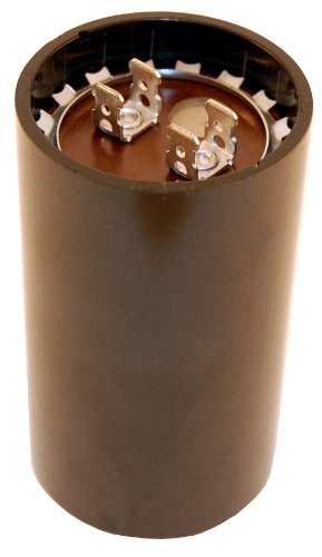 NTE Electronics Condensador electrolítico CA de arranque del motor de la serie MSC125V216, dos terminales de conexión rápida de 0,25 pulgadas, capacitación de 216-259 µF, 110/125 V