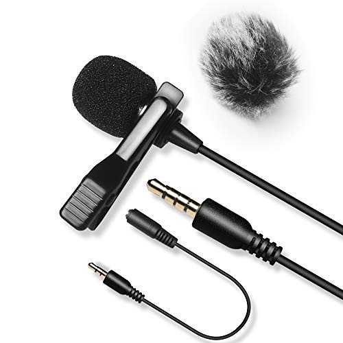 Nicama LVM3 Micrófono de Solapa con Paravientos,Omnidireccional lavalier Micrófono de Condensador para Canon Nikon Sony réflex digitales Videocámaras Cámara iPhone Sumsang Smartphones