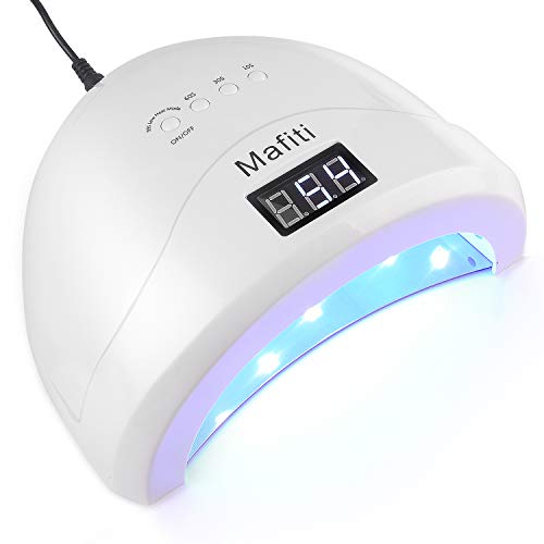 Mafiti Lámpara Ultravioleta para secado de uñas.Secador de uñas 48W. Tecnología UV LED. Ideal para uñas de gel y todo tipo de manicura. Con 4 modos de temporizador
