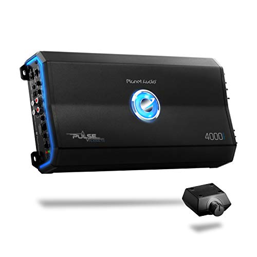 Planet Audio Pulse Amplificador de Coche Stable Class A/B, Monoblock, Mosfet con Control Remoto de subwoofer, 4000 vatios, monobloque, 4000 Watt