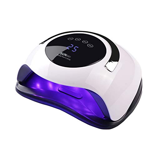 Lámpara de uñas UV LED de 120W, secador de uñas Yueliang Faster para esmalte de gel con 4 temporizadores Lámpara de gel profesional Lámpara de curado con mango portátil para máquina de uñas con sensor de uñas y uñas de los pies