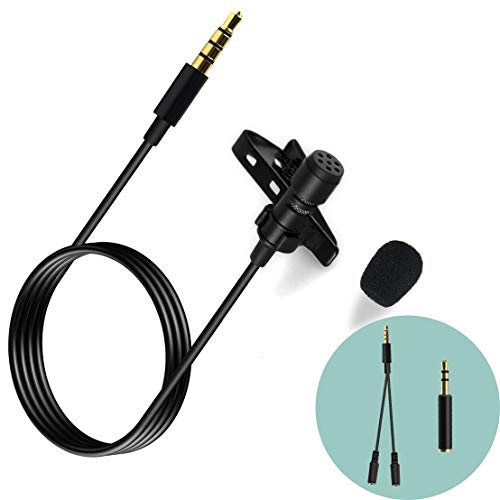NIERBO Micrófono de Solapa para Youtube Ideal para videollamadas,Negocios, reunión Adecuado para iPhone/iPad/Android/PC Grabación de música, grabación, entrevista y Chat
