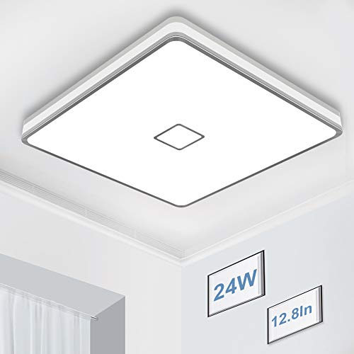 Airand - Lámpara de techo LED de 5000 K, cuadrada para pasillo, resistente al agua, sin parpadeo, IP44 80Ra+ luz de día, luces de techo de color blanco, montaje empotrado para dormitorio, cocina, cuarto de baño, lavandería (blanco diurno).