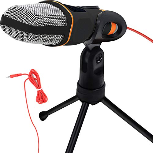 SEASKY Micrófono Condensador Semiprofesional con Tripié, Micrófono Condensador,Microfono con Soporte para PC,Ideal para Videoconferencias, Podcasts, Videoblogs y más