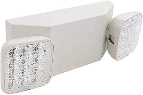 Litufine - Luces LED de emergencia con 2 cabezales LED, luz de emergencia comercial con batería de respaldo, certificación UL 924 y CEC, 120 – 277 voltaje (1 unidad)