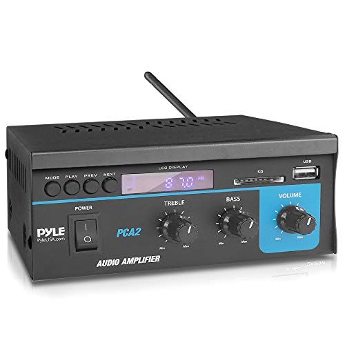 Pyle Home Audio Power Amplifier System - 2X40W Mini Portable Dual Channel Surround Sound Stereo Receiver Box w/LED - For Amplified Subwoofer Speakers, CD DVD Player, Theater Via 3.5mm RCA PCA2