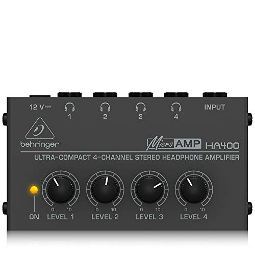 Behringer Microamp HA400 Ultra-Compact 4-Channel Stereo Headphone Amplifier