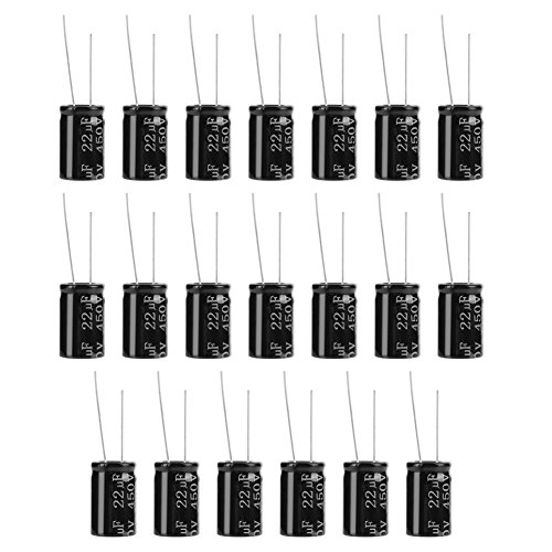20 unids 450V 22uf 105 ℃ Cables Largos Electrolíticos Axiales Kit de Capacitores Polarizados