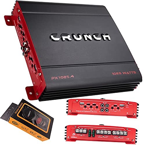 Crunch PX-1025.4 1000W Powerzone Series 2-ohm Estable 4-Channel Class-A/B Amplificador con Gravity Magnet Phone Holder Bundle