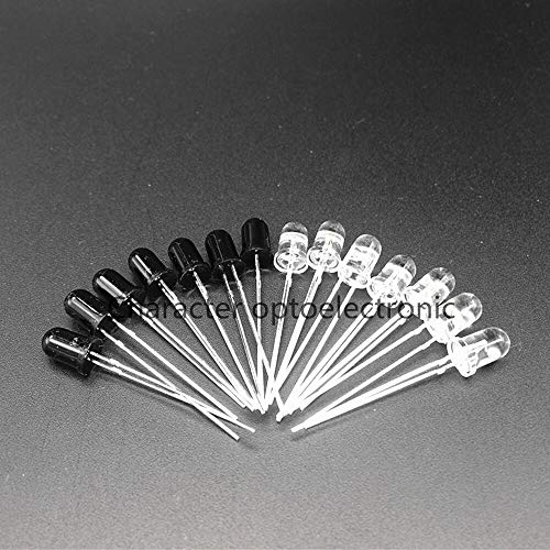 Jammas 50 pares/100 unidades de 5 mm 940 nm IR LED emisor de infrarrojos y diodos receptores IR diodos de 5 mm 940 nm IR LED diodo lámpara – (color emisor: receptor y emisor)