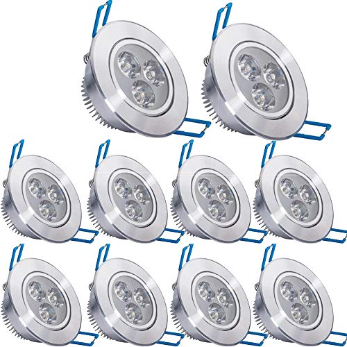 Paquete de 10, Pocketman 85-230 V x 170 vatios empotrable para lámpara de techo LED, blanco cálido de focos para accesorio de iluminación empotrada, con conductor de LED