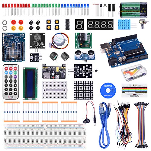 kuman K4-US para Proyecto Arduino Kit de Inicio Completo con Tutorial detallado y componentes fiables para UNO R3 Mega 2560 Robot Nano Kits