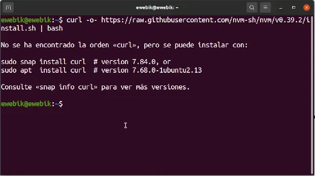 Instalación de NVM en Ubuntu.