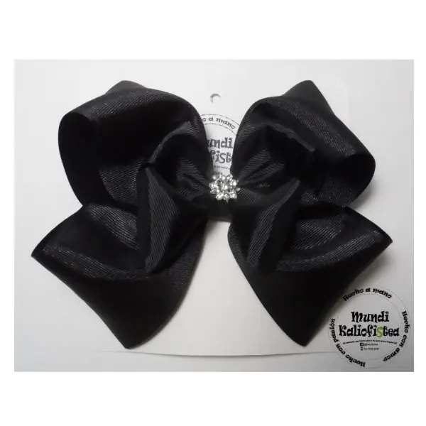 Moño boutique doble jumbo con centro de metal y cristales